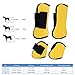 Restokki 2Pack Horse Support Boots, Open Front Jumping Tendon Horses Boots, Adjustable Horse Tendon Protection for Jumping Trail Riding (22.00 * 20.00 * 5.00-Yellow)
