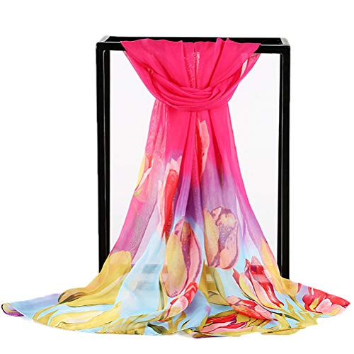 Floral Printed Scarfs Lightweight Chiffon Scarf Scarves Holiday Beach Cover Ups