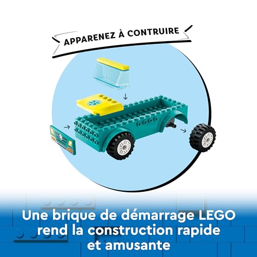 LEGO City L’Ambulance de Secours et Le Snowboardeur, Jeu Enfants avec Jouet de Véhicule Médical, Minifigurines de Paramédical et Snowboardeur, Cadeau pour Garçons et Filles de 4 Ans ou Plus 60403