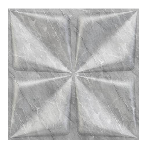 Image of Kayra Decor PVC Panel for Wall Bloom Design White Marble Color 19.7 inch x 19.7 inch (Pack of 12) - Covers 32.34 Sq. Ft.