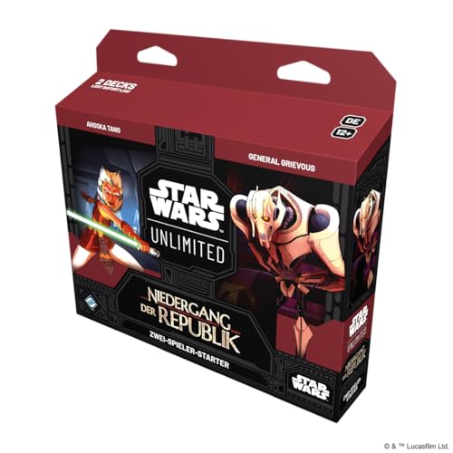 Star Wars: Unlimited TCG Niedergang der Republik ZWEI-SPIELER-STARTER –Schnelles Trading Card Game für Kinder und Erwachsene, Alter 12+, 2+ Spieler, 20 Minuten, von Fantasy Flight Games, Deutsch