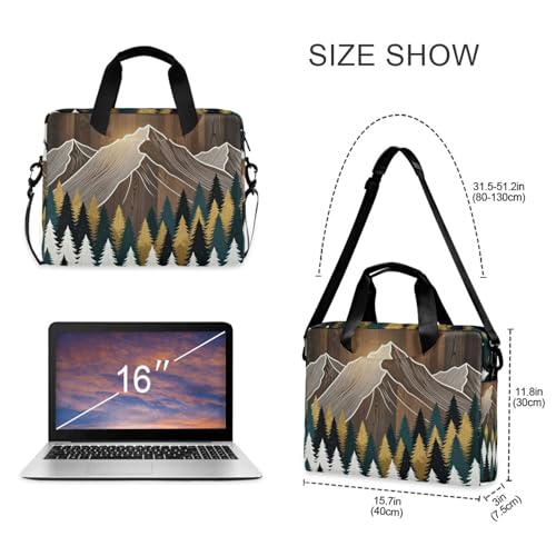 Maletín portátil cruzado para laptop 15.6" verde y marrón miniatura 5