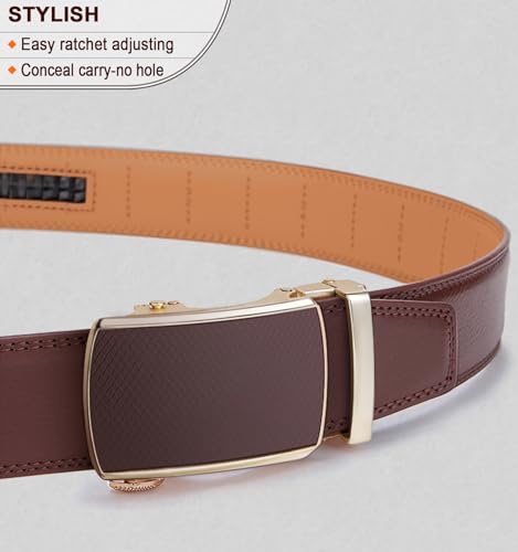 Image of Men's Belt,Bulliant Leather Adjustable Belt for Men Dress Casual 1 3 /8,Trim to Fit