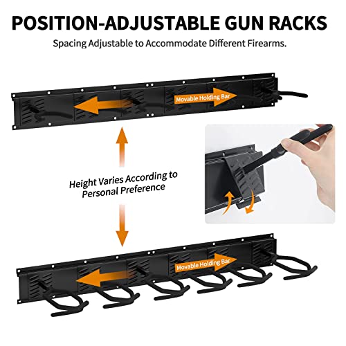 UNITEDPOWER Gun Rack Wall Mount, Metal Shotgun Rack Indoor, Adjustable