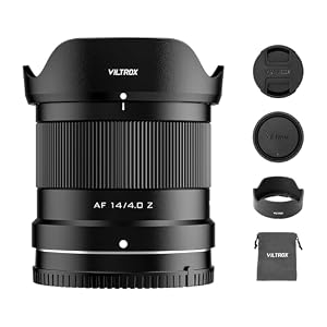 VILTROX AF 14mm F4.0 f/4.0 Air Full Frame Lens for Nikon Z Mount, 112.6° Ultra-Wide Angle Auto Focus STM Prime Portrait Lens Compatible with Nikon Z-Mount Cameras Z5 Z5II Z50II Z6II Z30 Z8 ZFC ZF