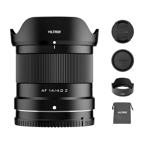VILTROX AF 14mm F4.0 f/4.0 Air Full Frame Lens for Nikon Z Mount, 112.6° Ultra-Wide Angle Auto Focus STM Prime Portrait Lens Compatible with Nikon Z-Mount Cameras Z5 Z5II Z50II Z6II Z30 Z8 ZFC ZF