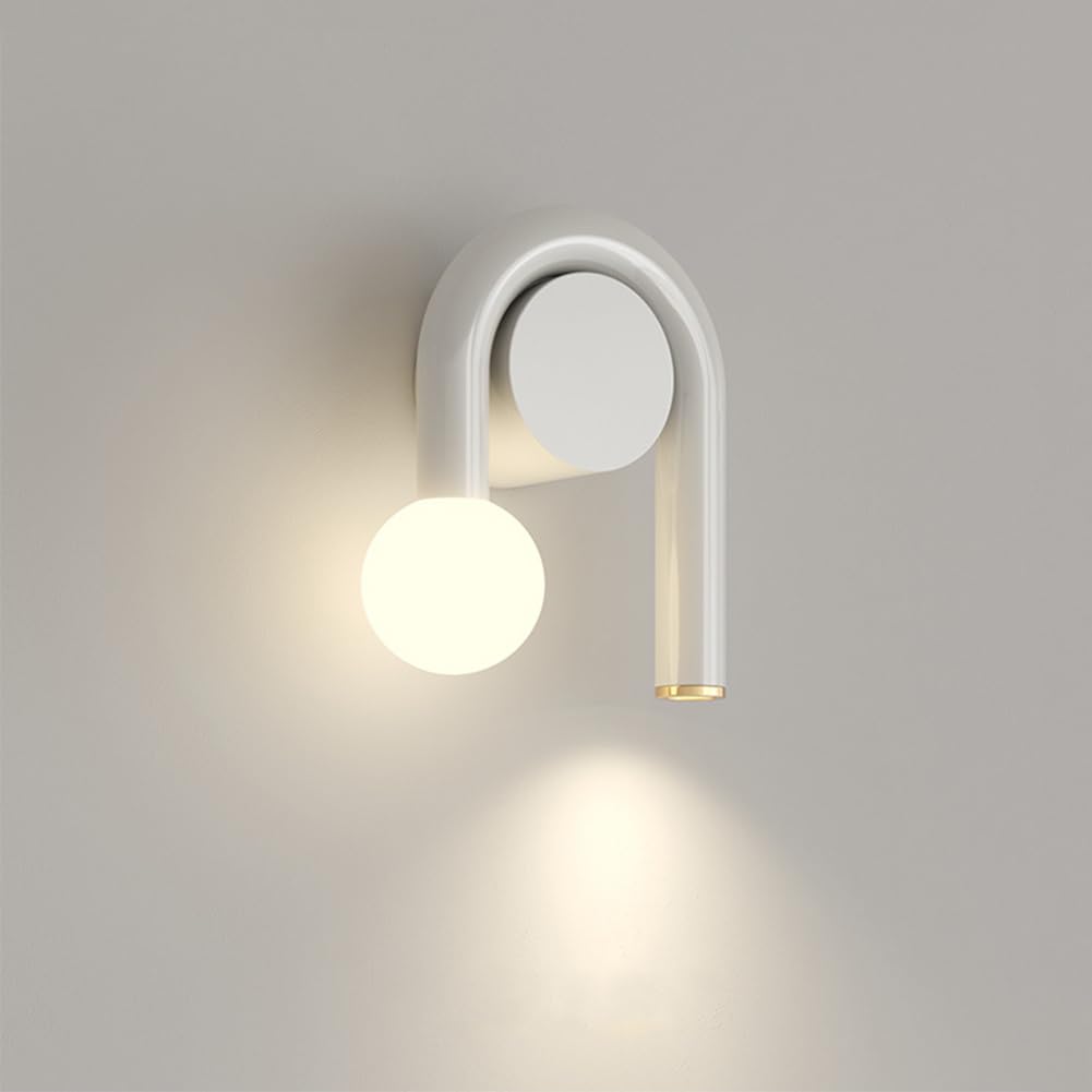 SXECAEPS Wall Lamps Sconces Light Indoor Led Dimmable 12w Warmnaturalwhite Modern Metal Decorative Sconce Lamp for Living Room Bedroom Hallway Corridor(Grey Wolf)