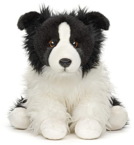 Uni-Toys - Border Collie schwarz-weiß, sitzend (ohne Leine) - 26 cm (Höhe) - Plüsch-Hund - Plüschtier, Kuscheltier
