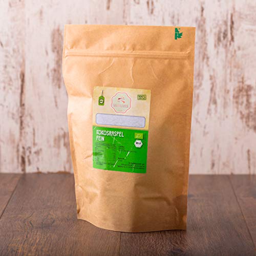 Foto von süssundclever.de® Bio Kokosraspeln | 750g | Rohkostqualität | ungezuckert und 100% naturbelassen | plastikfrei und ökologisch-nachhaltig abgepackt | geraspelte Kokosnüsse