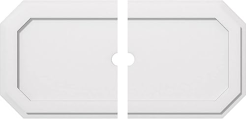 Miniatura 143 de Ekena Millwork CMP36X18ED-03000 Medallones de techo de uretano contemporáneo de PVC de grado arquitectónico Emerald 36"W x 18"H x 3"ID x 12 1/2"C x