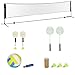 Portable All-in-One Outdoor Sports Set with Adjustable Net for Badminton Pickleball Volleyball Games in Backyard Beach and Driveway