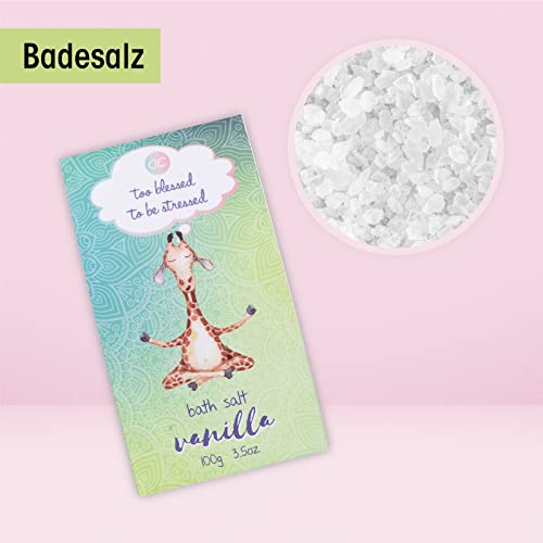 Accentra - Anti-Stress Bade- & Duschset mit Vanilleduft - Geschenk Set zur Entspannung für Frauen zum Geburtstag oder Weihnachten - 5-Teiliges Wellness Geschenk- & Pflegeset mit Mini Deko-Badewanne