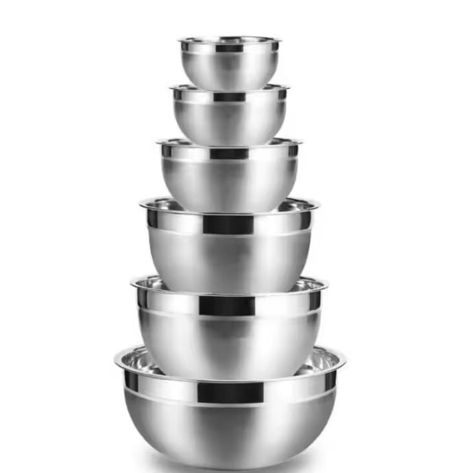 Conjunto de Tigelas Mixing Bowl em Aço Inox TopChef - Kit 6 Peças...