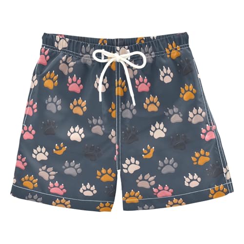 Boys Swim Trunks Quick Dry UPF 50+ Beach Board Shorts Kids Bathing Suits Swimsuit 2T Footprint