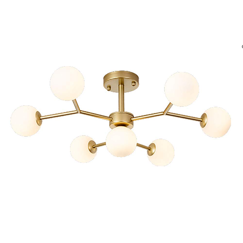 Lustre nordique post-moderne en verre et métal doré de haute qualité