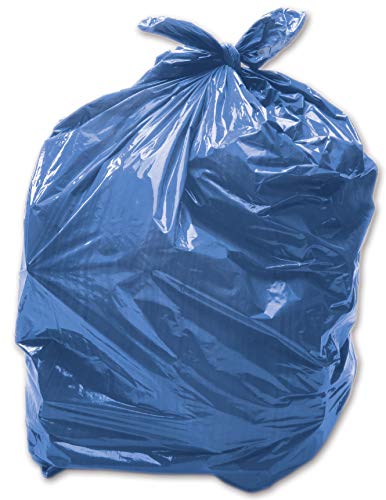 100 x Blue 90L Medium-Duty (28 Micron / 112 Gauge) Alina Coloured Refuse Sack/Polythene Dustbin Liner/Plastic Bin Bag / 90 Litre Blue Garbage Bag (100 Sacks)