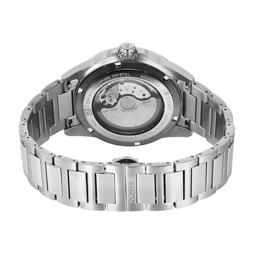 Image of Titan Aion Concealed Automatic Analog with Power Reserve Indicator and White Dial Silver Stainless Steel Strap Watch for Men - 90224SM01