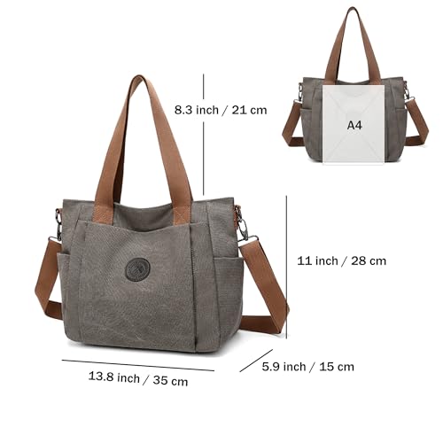 Bolsa Tote Vintage de Lona para Mujer Casual miniatura 4