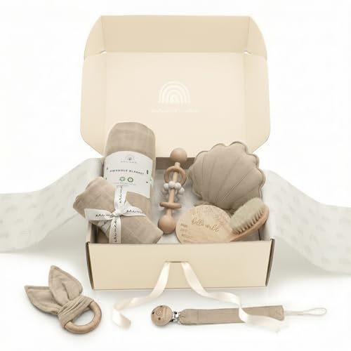 ARI MES Baby Gift Set for Newborns, Baby Shower Gift Basket with Swaddle