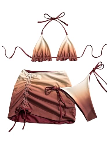 Maillot de bain triangle avec jupe de couverture pour masquer les hanches avec élégance