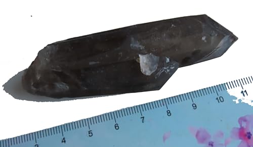 Quartz noir Morion double pointe minéral brut de haute qualité
