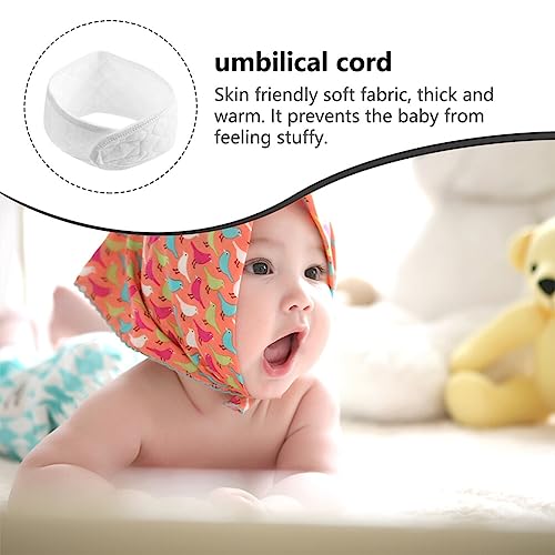 Image of 8pcs Cotton Newborn Navel Belt Breathable Belly Button Bands for Comfort Protection for Healing Cord Wounds Shower Present White
