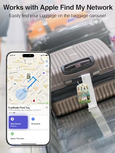 Image of TopMade Luggage Tags, Works with Apple Find My, Smart Suitcase Tag Tracker