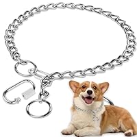 Kettenhalsband Hund, 65cm Hundehalsband Kette Edelstahl Hundehalskette mit Sicherer Schnalle Verstellbare Hundehalsband Kette Halsband für Hund Spazieren Gehen