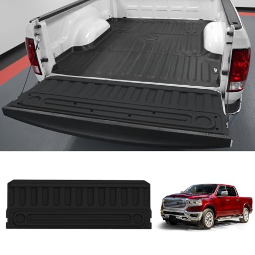 Image of LASFIT Tailgate Mat for Ram 1500 2009-2018, for Ram 2500 /3500 2009-2026, for 1500 Classic 2019-2024 Standard Tailgates, All Weather TPE Tailgate Protector Liner Replacement Accessories, Black