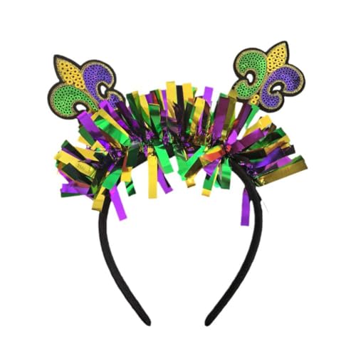 Lastclream Mardi Gras Costumes Headband for Women Headwear Novelty Party Cosplay Accessories (Fleur De Lis)