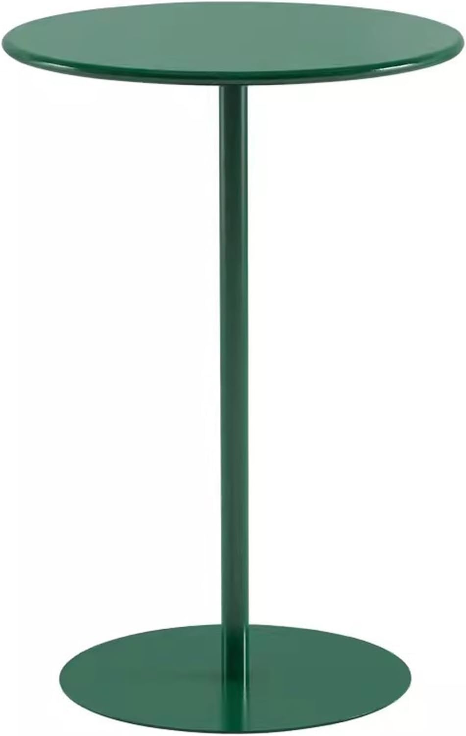 Modern Tall Round Side Table with Sturdy Metal Base for Living Room, Bedroom Bar, Café Cocktail Bistro Dining Piece Home, Green(40x56cm)