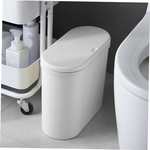Poubelle salle de bain 12L en plastique blanc pour un espace serein