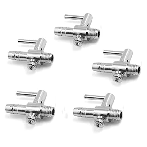 bnafes Stainless Steel Single Way Air Valve Distributor Splitter for Aquarium Pump 5Pcs Cover