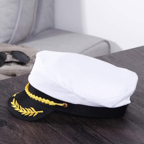 image for BESTOYARD Captain Yacht Hat Boating Cap, Adjustable Sailor Marine Admi