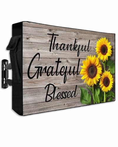 Rustic Wood Plank Outdoor TV Cover Fit TV Size 40-43