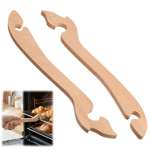 2-Pack Wooden Oven Rack Puller Stick 11 Inch Wood Oven Rack Push Pull Tool Longer Handle Suitable for Kitchen Convection and Toaster Air Fryer and Small Kitchen Appliances