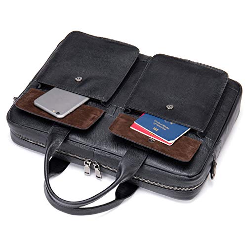 Sac d'ordinateur portable en cuir véritable de haute qualité - 3