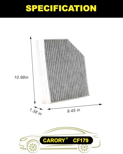 Image of Cabin Air Filter w /Activated Carbon for Audi Q5 (2009-2017), A4 (2009-2016), A5 (2008-2017), Porsche Macan (2015-2026, Not for 2024 EV), S5, S4, SQ5, allroad, CF11179, 8K0819439B, CF179