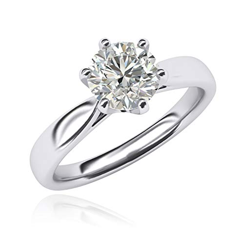 Sterling Silver 2.0 CT Classic 6-Prong Solitaire Simulated Diamond Engagement Ring Promise Bridal Wedding Ring4