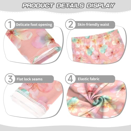 senya Girls Printed Leggings Yoga Pants Soft Watercolor Flowers Pattern for Kids in 4t to 10 Years, 4T3