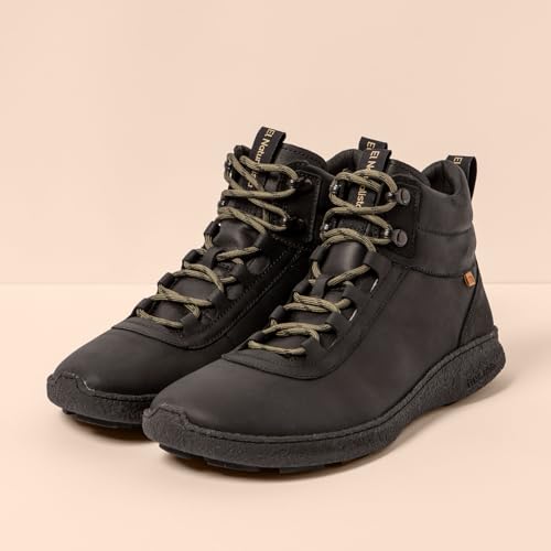El Naturalista Unisex. 254361101005_001 Botines De Piel N5436 Negro (45), Plano, Cordones, Casual - 2
