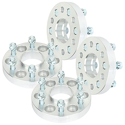 SCITOO 6x120 Wheel Spacers 1 inch Thick Hub Bore 66.9mm with 14x1.5 Studs, Silver 6 Lug Wheel Spacers Fit for Traverse 2018-2020 for Blazer 2019-2020 - 4Pcs