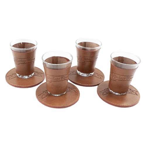 Kit Bolsa Cachaça Pescara em Couro Galvani (Madeira)