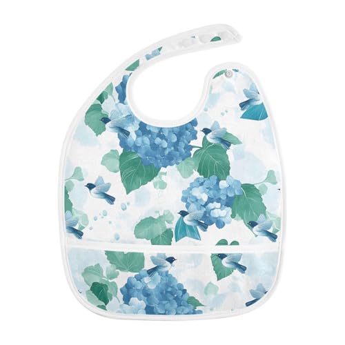 Bolaz Hydrangea Baby Bibs Set of 2, Waterproof, Adjustable