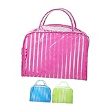 HONITANO 3 Piezas Bolsa Aseo Mujer Transparente Rayas Neceser Maquillaje Organizador con Viaje Playa Aeropuerto Cosméticos