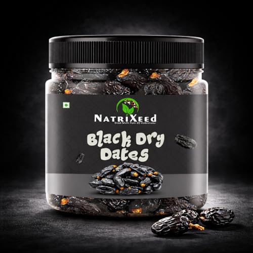 Image of NatriXeed Black Dry Dates | Traditional Dried Fruit | Naturally Sweet Flavor | Perfect Snack Anytime at Home Office Travel (500gram)