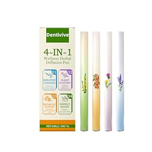 Dentivive Herbal Oral Pen – Natural Quit Smoking Aid, Smokeless Inhaler – 100% Tobacco & Nicotine-Free, 4-Flavor Pack (Mint Included) – Non-Electric, Travel-Friendly for Cravings Relief-4 Stick
