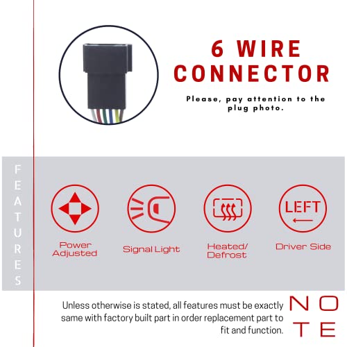 Spieg Fits Mb1320114 Dodge Freightliner Mercedes Sprinter Power Heated W/Turn Signal Light Replacement Driver Side Mirror #TOP5