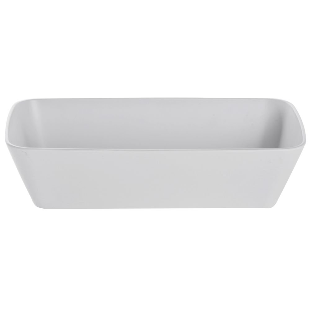 Serving Bowl White Soft Square - 12 1/2"L x 7"w x 3 1/5"H by HUBERT – Melamine, White, Model M2341-WHITE