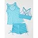 Women Swimsuit Mesh Bikini One-Piece Swimsuit, Women's Three-Piece Swimsuit, Solid Color Fashion Beachwear